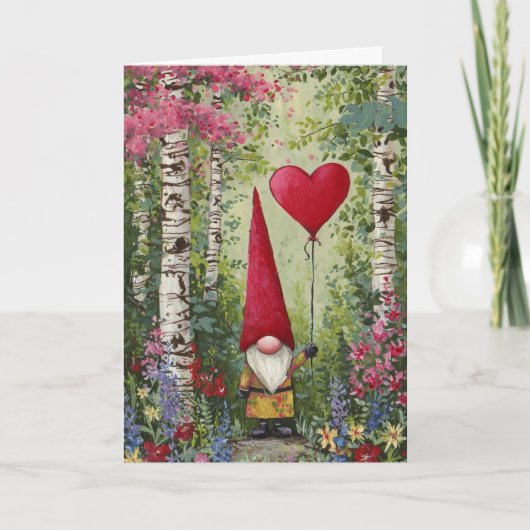 Gnome Valentine Card-Blank Inside-Customizable カード (正面)
