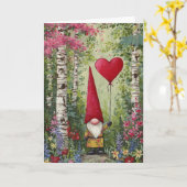 Gnome Valentine Card-Blank Inside-Customizable カード (黄色い花)