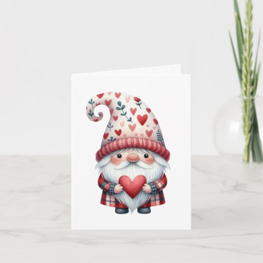 Gnome Valentine Folded Card カード (正面)