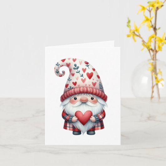 Gnome Valentine Folded Card カード (黄色い花)