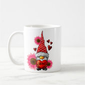Gnome Valentines Day Cute Gnome Heart Leopard Sunf コーヒーマグカップ (左)
