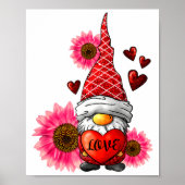 Gnome Valentines Day Cute Gnome Heart Leopard Sunf ポスター (正面)