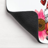 Gnome Valentines Day Cute Gnome Heart Leopard Sunf マウスパッド (コーナー)