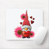 Gnome Valentines Day Cute Gnome Heart Leopard Sunf マウスパッド (マウス)