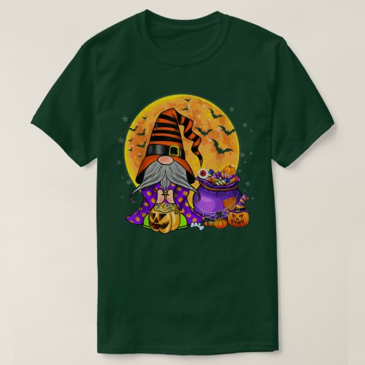 Gnome Witch Pumkin Jack O Lantern Candy Halloween  Tシャツ (デザイン正面)