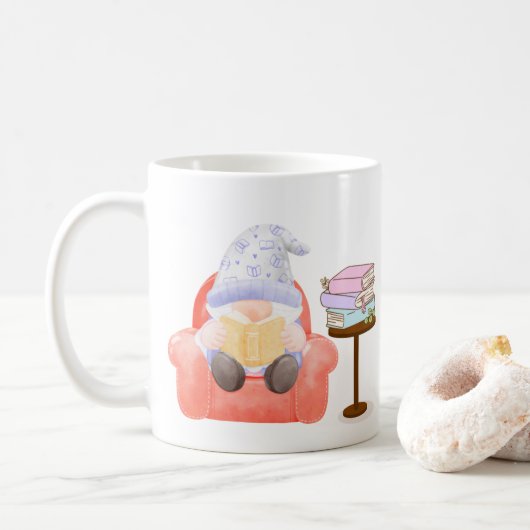 Gnome with a Little Light Reading on a  コーヒーマグカップ (ドーナツ)