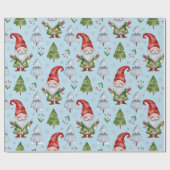 Gnome Wrapping Paper Light Blue Watercolor ラッピングペーパー (フラット)