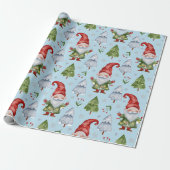 Gnome Wrapping Paper Light Blue Watercolor ラッピングペーパー (アンロールド)