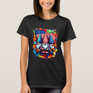 Gnomes 4th Of July American Flag Independence Day Tシャツ