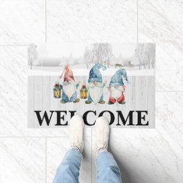 Gnomes and Deer Welcome ドアマット