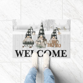 Gnomes and Deer Welcome ドアマット