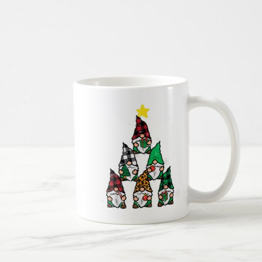 Gnomes Christmas Tree Funny Xmas Holidays Men Wome コーヒーマグカップ (右)