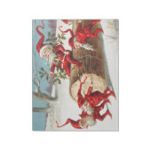 Gnomes dragging a cut tree trunk through the snow ノートパッド (回転)