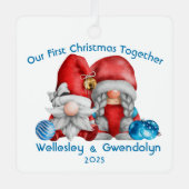 Gnomes First Christmas Together メタルオーナメント (正面)