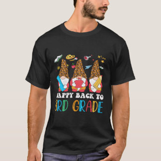 Gnomes Happy Back To 3Rd Grade Teachers Student Fi Tシャツ