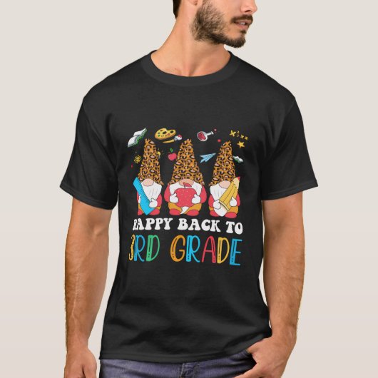 Gnomes Happy Back To 3Rd Grade Teachers Student Fi Tシャツ (正面)