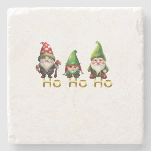 Gnomes Ho Ho Ho Christmas ストーンコースター (正面)