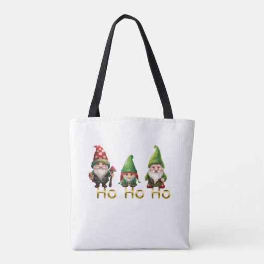 Gnomes Ho Ho Ho Christmas トートバッグ (裏面)