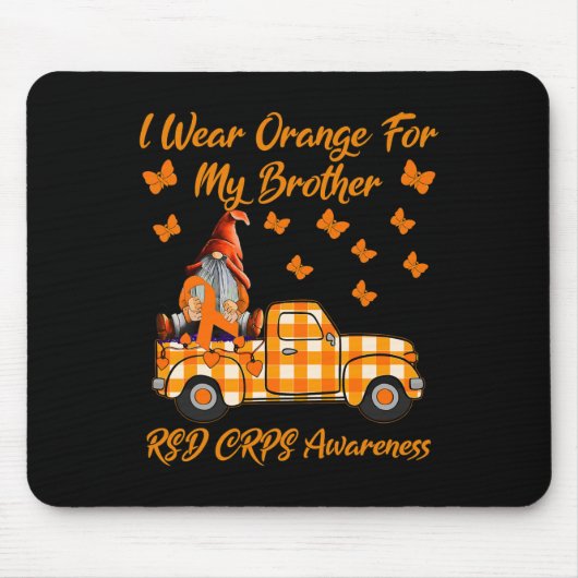 Gnomes I Wear Orange For My Brother Rsd Crps Aware マウスパッド (正面)