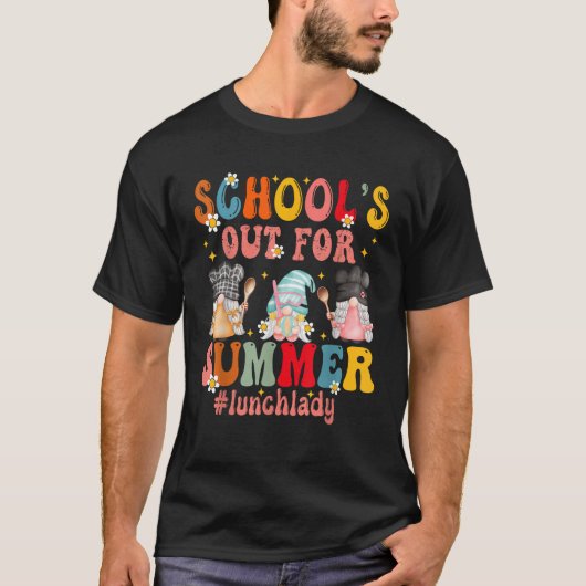 gnomes last day of school Out For Summer lunch lad Tシャツ (正面)