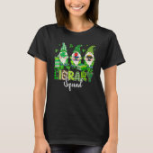 Gnomes Leopard Shamrock Library Squad St Patricks  Tシャツ (正面)