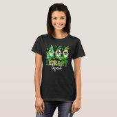 Gnomes Leopard Shamrock Library Squad St Patricks  Tシャツ (正面フル)