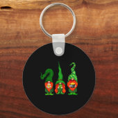 Gnomes Leprechaun St Patricks Day Beer Clover Iri- キーホルダー (正面)