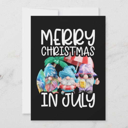 Gnomes Merry Christmas in July Tropical シーズンカード (正面)