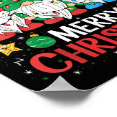 Gnomes Merry Christmas Light Family Gnome Xmas Mat ポスター (角)