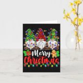 Gnomes Merry Christmas Light Gnome Xmas  カード (黄色い花)