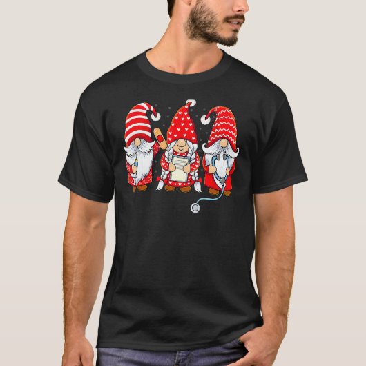 Gnomes Nurse Valentine Day Stethoscope Valentines  Tシャツ (正面)