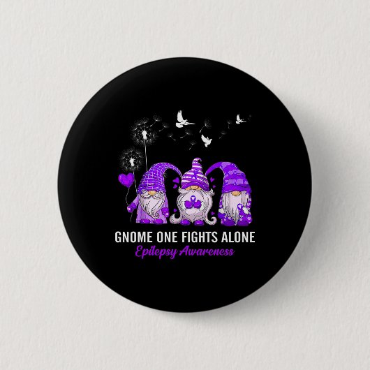 Gnomes One Fights Epilepsy Awareness Alone  缶バッジ (正面)