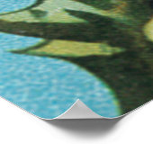 Gnomes painting holly berries in the snow ポスター (角)