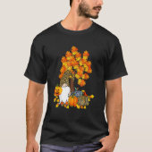 Gnomes Pumpkin Autumn Tree Fall Leaves Thanksgivin Tシャツ (正面)