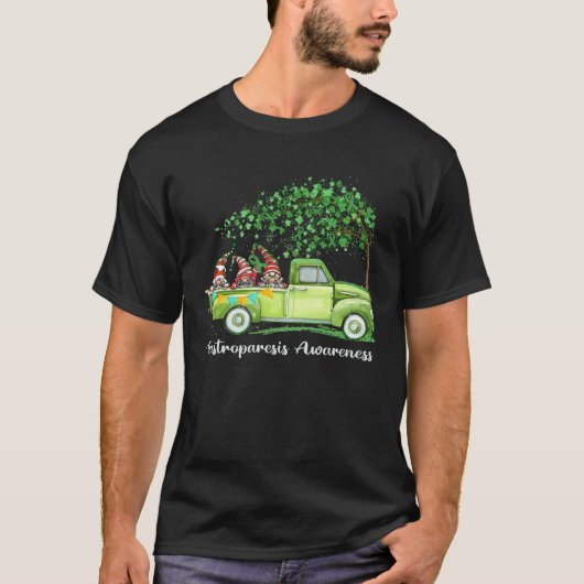 Gnomes Riding Truck Gastroparesis Awareness Tシャツ (正面)
