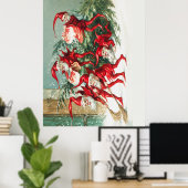 Gnomes sweeping snow with a broom ポスター (ホームオフィス)