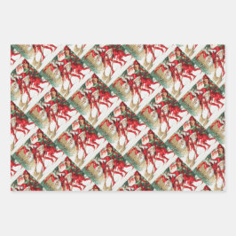 Gnomes sweeping snow with a broom ラッピングペーパーシート