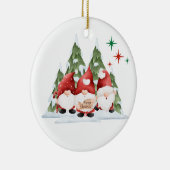 Gnomes Wishing You a Merry Christmas on a セラミックオーナメント (右)