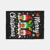 Gnomes Xmas Funny Merry Christmas Squad For Men Wo フリースブランケット (正面(横))