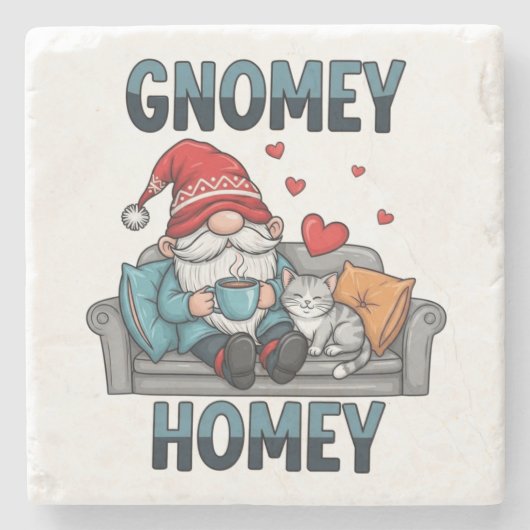Gnomey homey gnome at home ストーンコースター (正面)