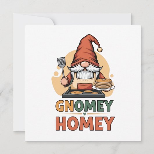 Gnomey homey pancakes design サンキューカード (正面)