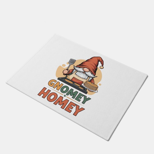 Gnomey homey pancakes design ドアマット (アングル)