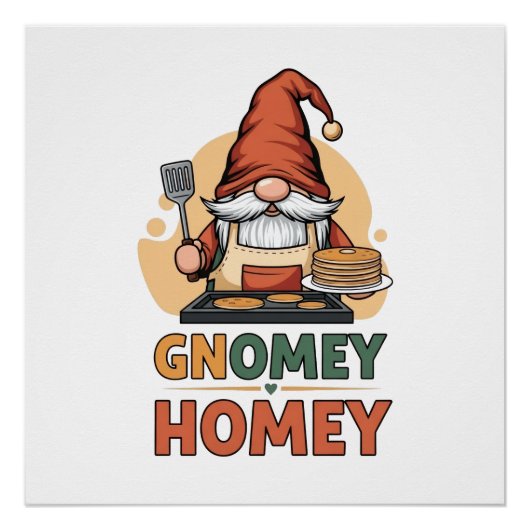 Gnomey homey pancakes design ポスター (正面)