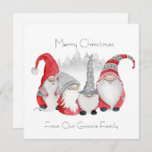 Gnomieファミリークリスマスカード サンキューカード (正面/裏面)