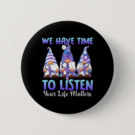 Gnomies私たちはあなたの人生聞の問題に時間がある 缶バッジ (正面)