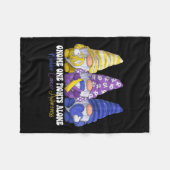 Gnomies膀胱おもしろいがん認識度月純利益 フリースブランケット (正面(横))