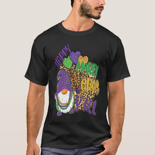 Gnomies Chibi Happy Mardi Gras Gnome Unique Tシャツ (正面)