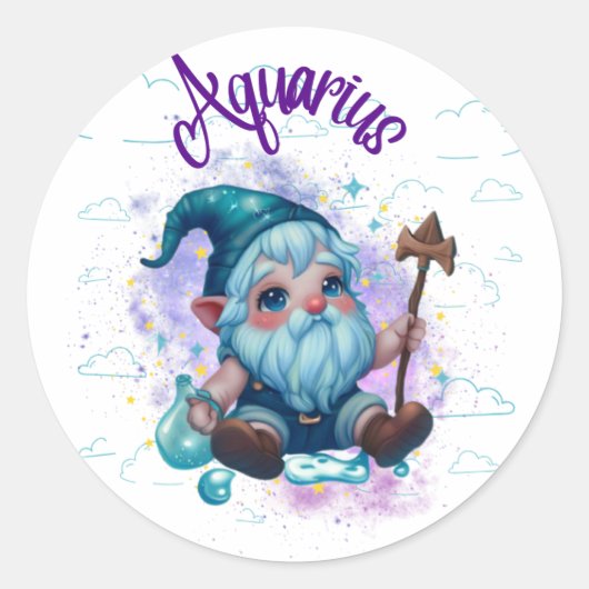 Gnomoscope Aquariusステッカー ラウンドシール (正面)