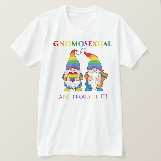 Gnomosealと誇りを持ったその男性カップルTシャツ Tシャツ (デザイン正面)