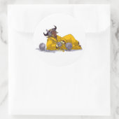 GNUの音楽聞フリー・ソフトウェア・ステッカー ラウンドシール (バッグ)